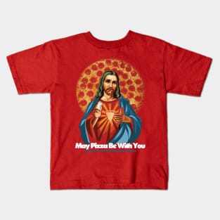 The Lord Cheesy Crust: May pizza be with you. Kids T-Shirt